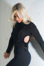 Long Sleeve Shea Top With Tie Sides Black