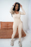 Sculpting Jumpsuit Beige