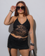 Halter Crop & Skirt Set with netted detail Black